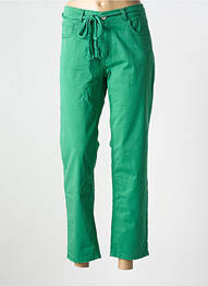 Pantalon droit stretch taille normale vert PARA MI femme