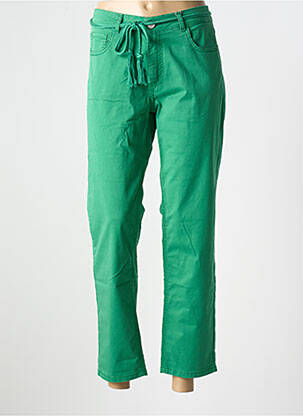 Pantalon droit stretch taille normale vert PARA MI femme