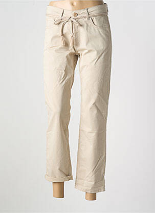 Pantalon droit stretch taille normale beige PARA MI femme