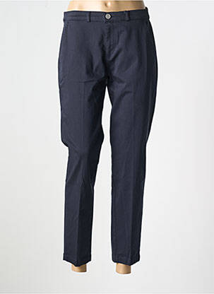 Pantalon chino tissage popeline taille normale bleu PARA MI femme