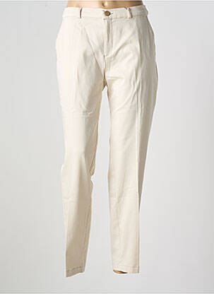 Pantalon chino tissage popeline taille normale beige PARA MI femme