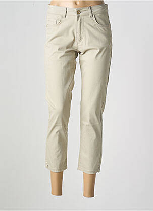 Pantalon 7/8 stretch taille normale beige PARA MI femme