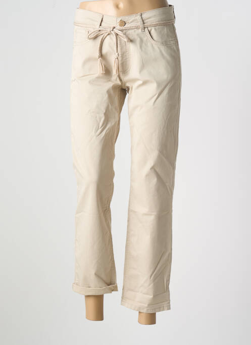 Pantalon droit beige PARA MI pour femme