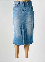 Jupe mi-longue coupe droite bleu BETTY & CO femme