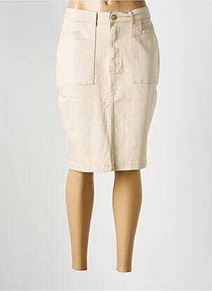 Jupe mi-longue stretch beige PARA MI femme