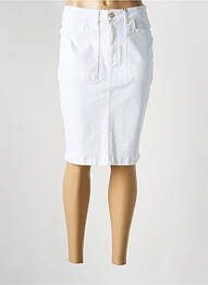Jupe mi-longue coupe droite blanc PARA MI femme