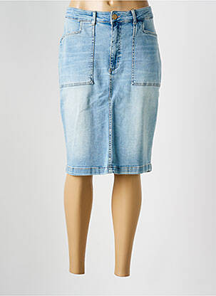 Jupe mi-longue stretch bleu PARA MI femme