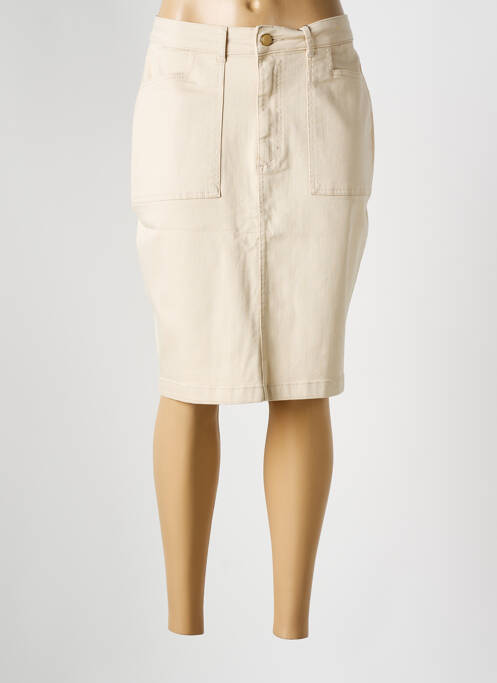 Jupe mi-longue beige PARA MI pour femme