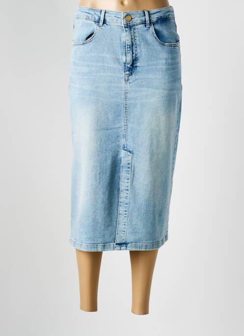 Jupe mi-longue bleu PARA MI pour femme