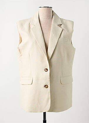 Blazer fermeture boutonnée sur le devant beige GRACE & MILA femme