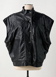 Veste simili cuir tissage simili-cuir noir PAKO LITTO femme