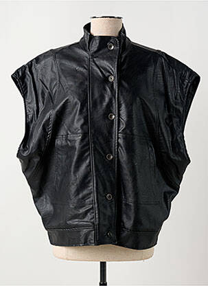 Veste simili cuir tissage simili-cuir noir PAKO LITTO femme