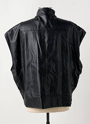 Veste simili cuir tissage simili-cuir noir PAKO LITTO femme