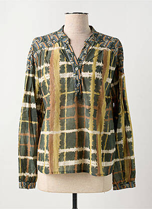 Blouse imprimé fantaisie manches longues vert JOHANNA PARIS femme