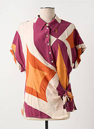 Chemisier manches courtes manches courtes violet ANGE femme