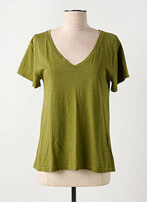 T-shirt col v manches courtes vert PAKO LITTO femme
