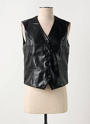 Gilet sans manche coupe droite noir ANGE femme
