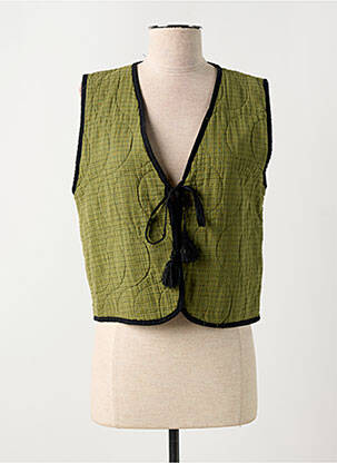 Gilet sans manche col v vert JOHANNA PARIS femme