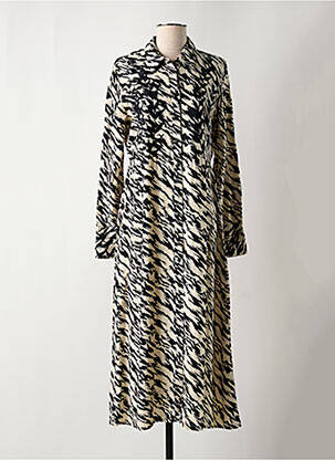 Robe longue manches longues manches longues noir ANGE femme