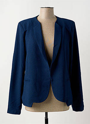 Veste chic col rond bleu PAKO LITTO femme