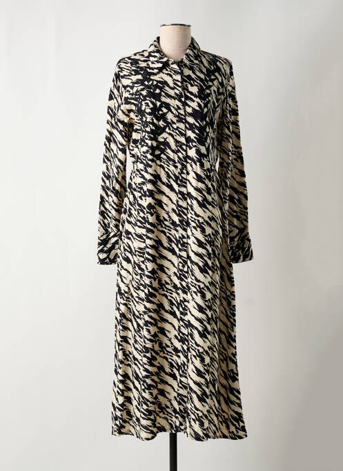 Robe longue manches longues manches longues noir ANGE femme