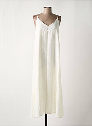 Robe longue tissage crêpe fines bretelles beige ARTLOVE femme