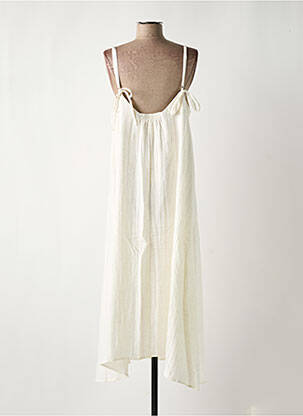 Robe longue tissage crêpe fines bretelles beige ARTLOVE femme