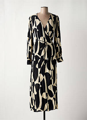 Robe mi-longue manches longues manches longues noir GRACE & MILA femme