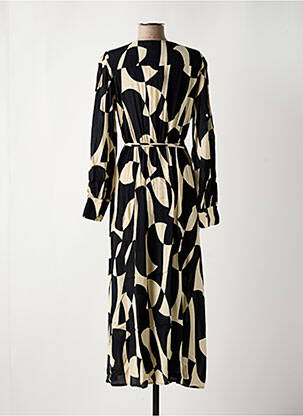 Robe mi-longue manches longues manches longues noir GRACE & MILA femme