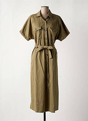 Robe longue manches courtes manches courtes vert AN' GE femme