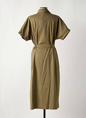 Robe longue manches courtes manches courtes vert AN' GE femme