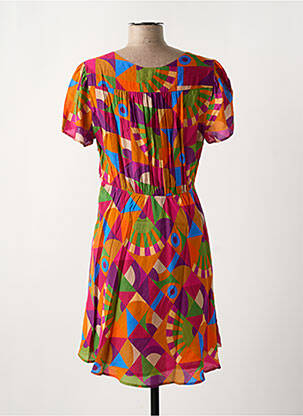 Robe courte manches courtes manches courtes orange CHICOSOLEIL femme