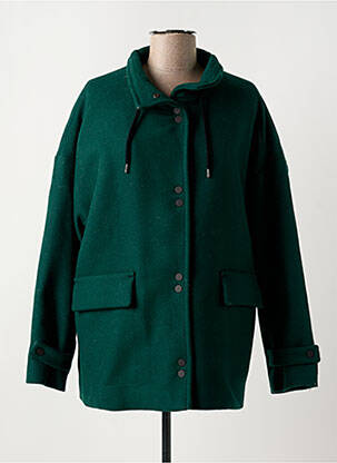 Manteau court coupe droite sans capuche vert TRENCH & COAT femme