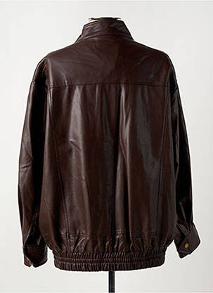 Veste simili cuir fermeture pressionnée marron ARTLOVE femme