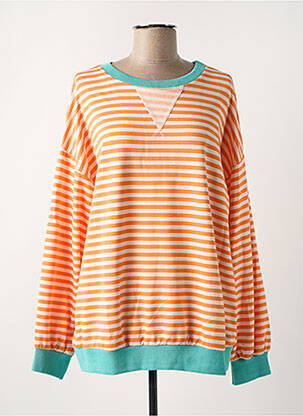 Sweat-shirt coupe over-size manches longues orange INTUITION femme