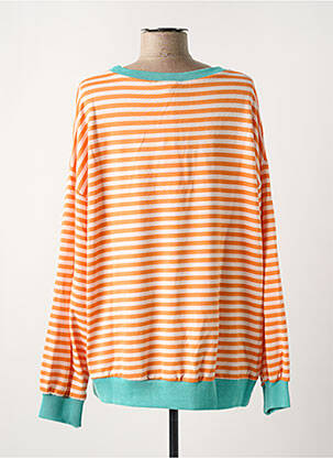 Sweat-shirt coupe over-size manches longues orange INTUITION femme