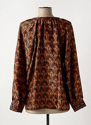 Chemisier imprimé fleurs manches longues marron LA PETITE ETOILE femme