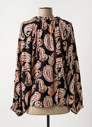 Chemisier tissage crêpe manches longues noir LA PETITE ETOILE femme