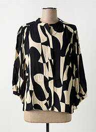 Chemisier tissage crêpe manches 3/4 noir GRACE & MILA femme