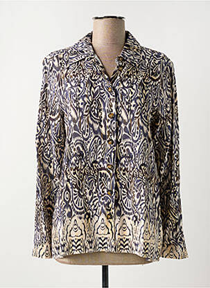 Chemisier tissage crêpe manches longues bleu LA PETITE ETOILE femme