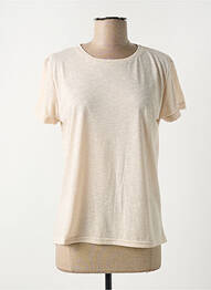 T-shirt stretch manches courtes beige LA PETITE ETOILE femme