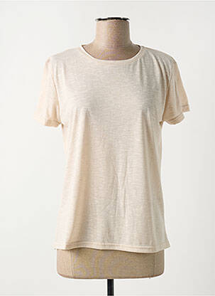 T-shirt stretch manches courtes beige LA PETITE ETOILE femme