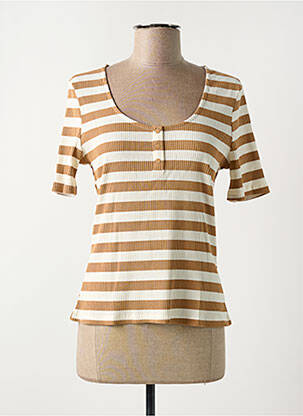T-shirt stretch manches courtes marron ARTLOVE femme