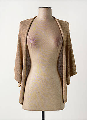 Gilet manches longues manches 3/4 marron AN' GE femme