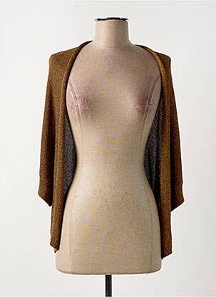 Gilet manches longues manches 3/4 marron AN' GE femme