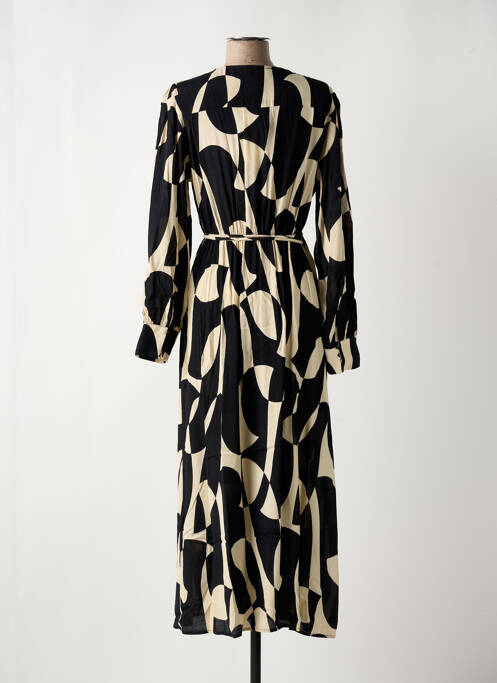 Robe mi-longue manches longues manches longues noir GRACE & MILA femme