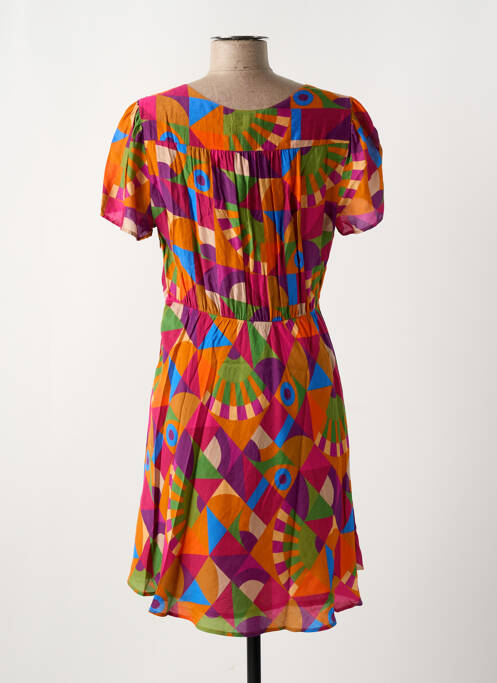 Robe courte manches courtes manches courtes orange CHICOSOLEIL femme