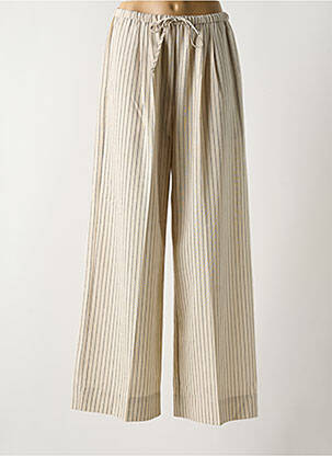 Pantalon droit taille élastique beige GRACE & MILA femme