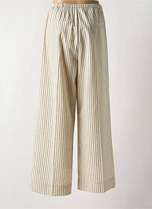 Pantalon droit taille élastique beige GRACE & MILA femme