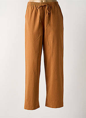 Pantalon droit taille élastique marron GRACE & MILA femme